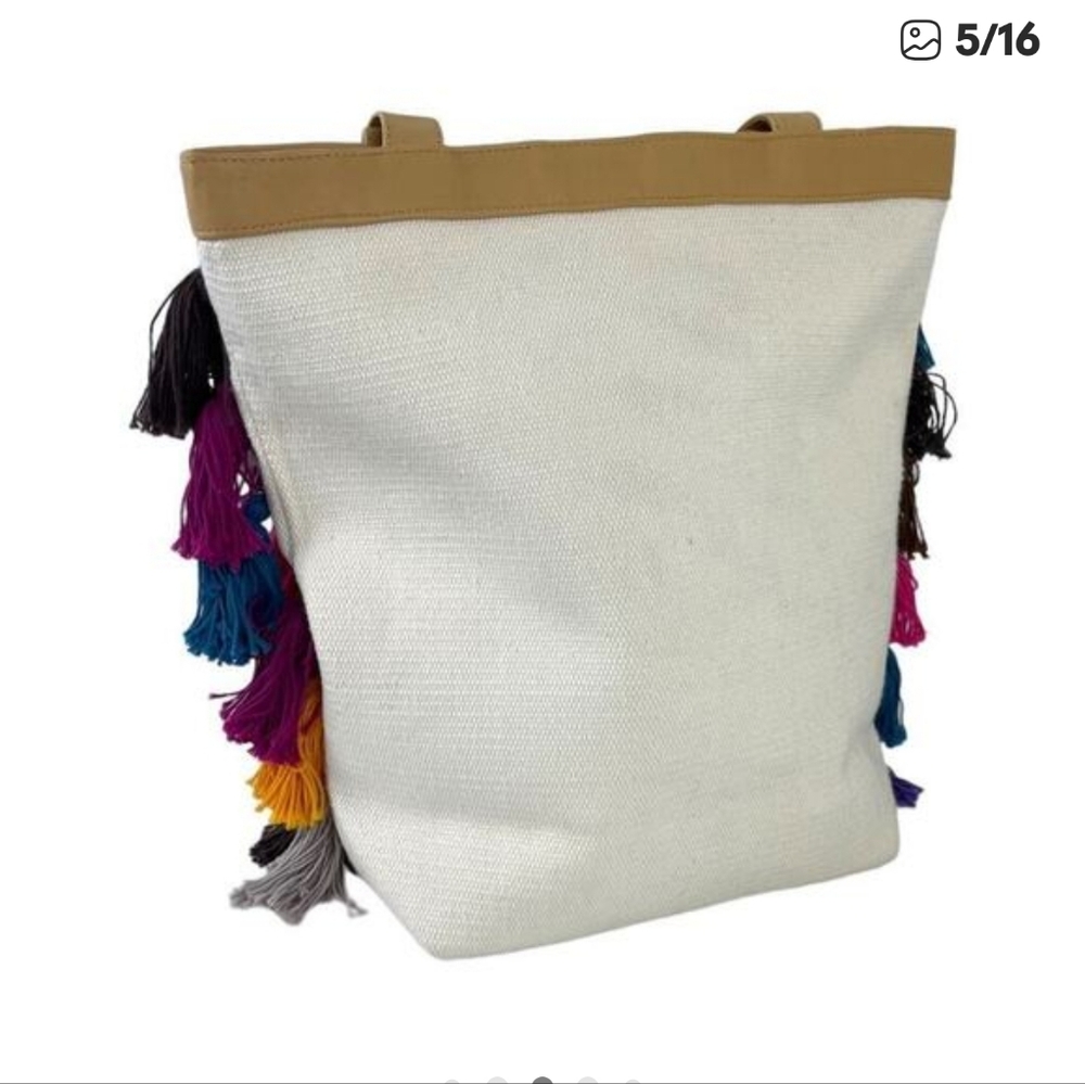 Noonday Collection Colorful Tassel Tote - Picture 3 of 4
